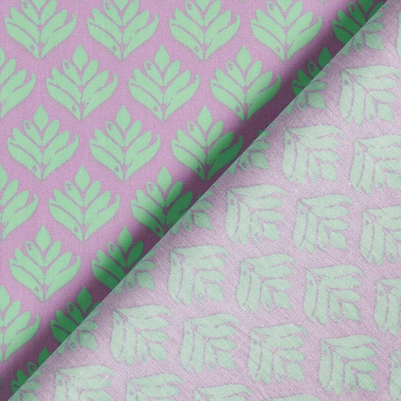 Coton enduit Sujets abstraits – violet pastel/menthe, image number 4