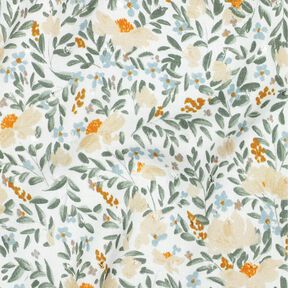 Voile de viscose Dobby impression numérique champs printaniers – blanc/beige clair, 