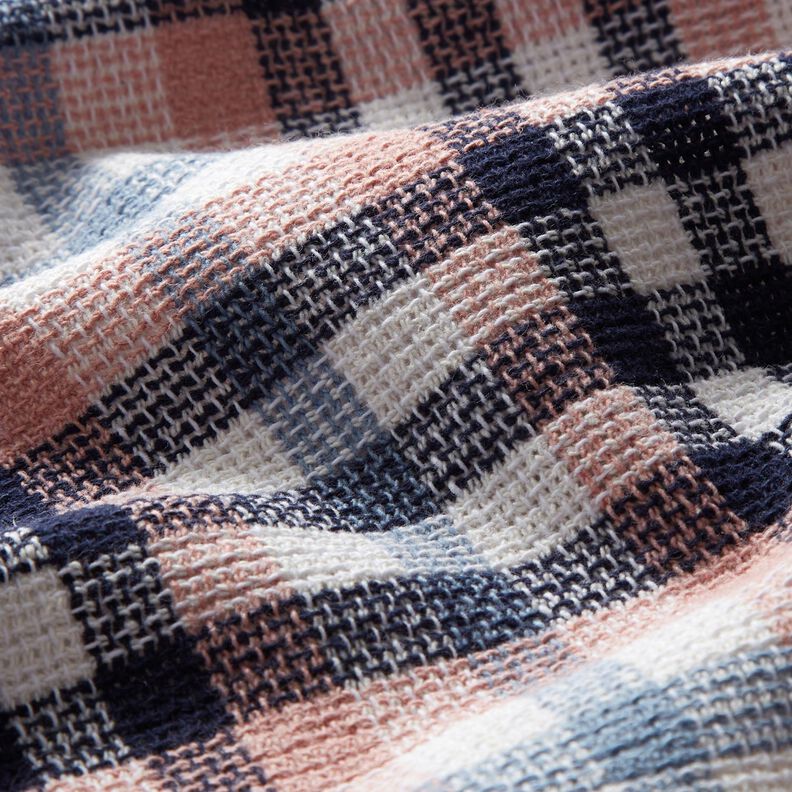 Tissu pour manteau Coton mélangé petit carreaux – vieux rose/blanc,  image number 2