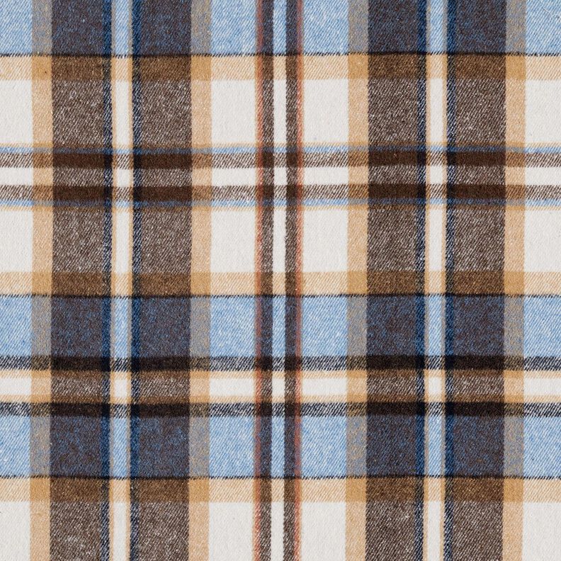 Flanelle pour manteau à carreaux | Katia Fabrics – bleu roi/marron noir, image number 1