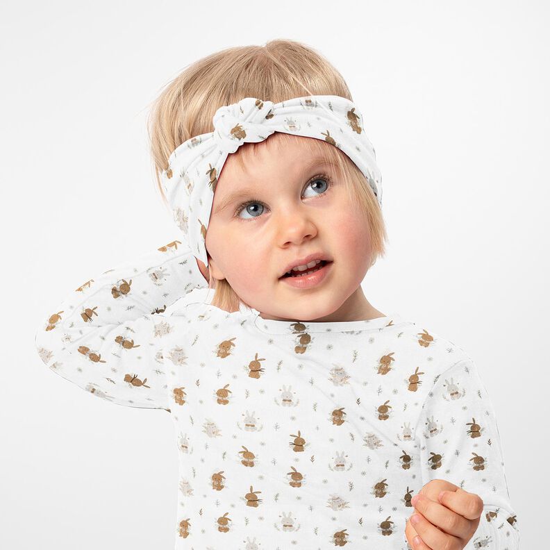 Jersey coton petits lapins mignons Impression numérique – ivoire,  image number 5