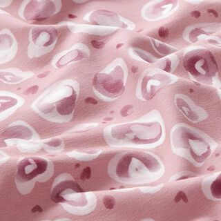 French Terry Sweat d’été Cœurs léopard | PETIT CITRON – vieux rose, 