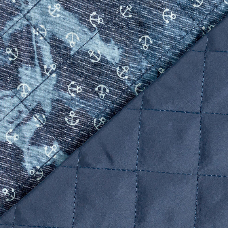 Tissu chambray matelassé Ancre en batik – bleu jean,  image number 5