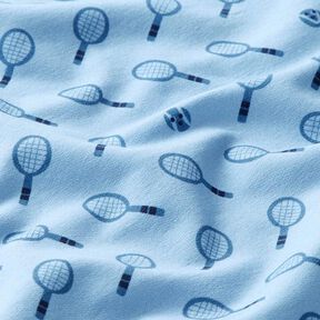 French Terry Sweat d’été tennis rétro  | PETIT CITRON – bleu clair, 