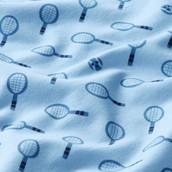 French Terry Sweat d’été tennis rétro  | PETIT CITRON – bleu clair,  image number 2