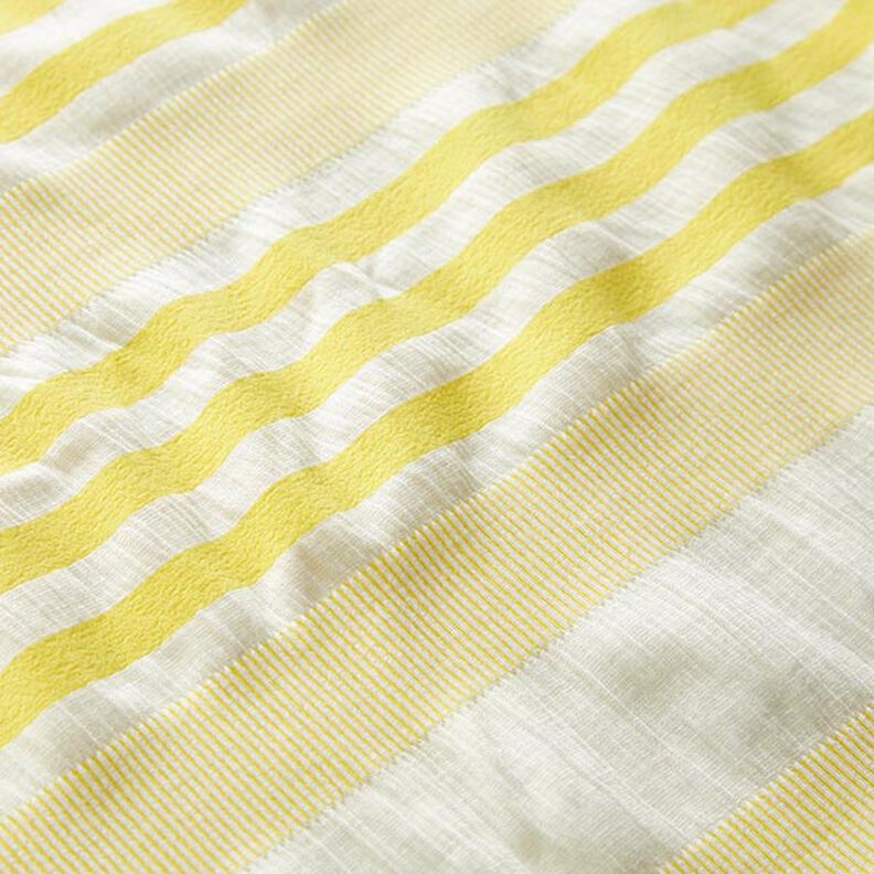 Jersey viscose aspect crash – blanc/jaune citron, image number 2