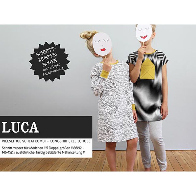 Pyjama universel pour filles LUCA | Patron prêt à découper | 86-152,  image number 1