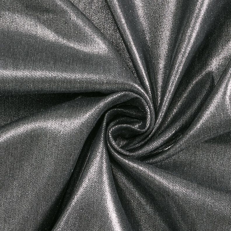 Denim stretch métallisé – noir/argent métallisé,  image number 1