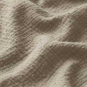 Tissu double gaze de coton dobby – beige, 