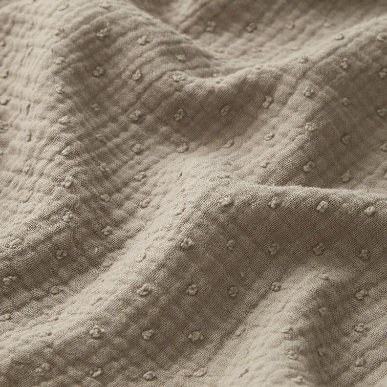 Tissu double gaze de coton dobby – beige,  image number 2
