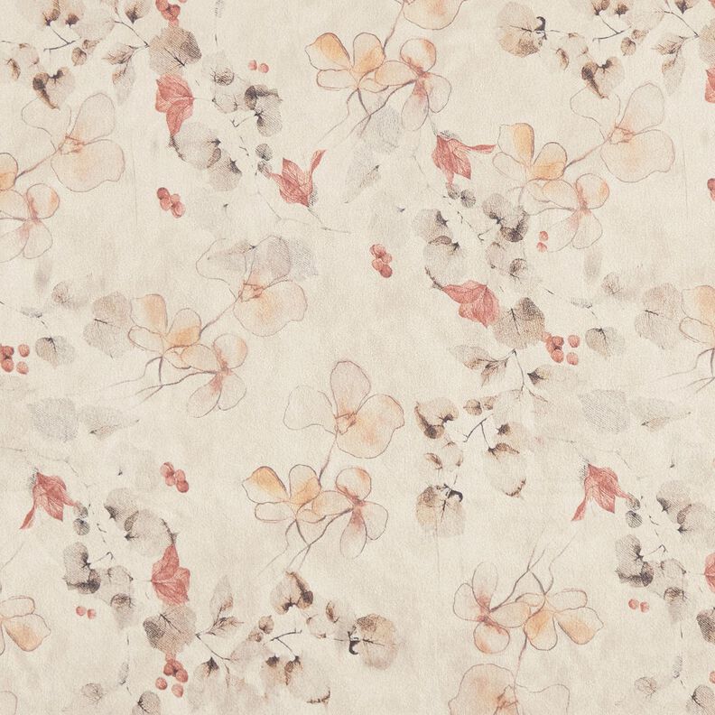 Tissu stretch velours doublé sherpa avec fleurs délicates | Katia Fabrics – nature,  image number 1