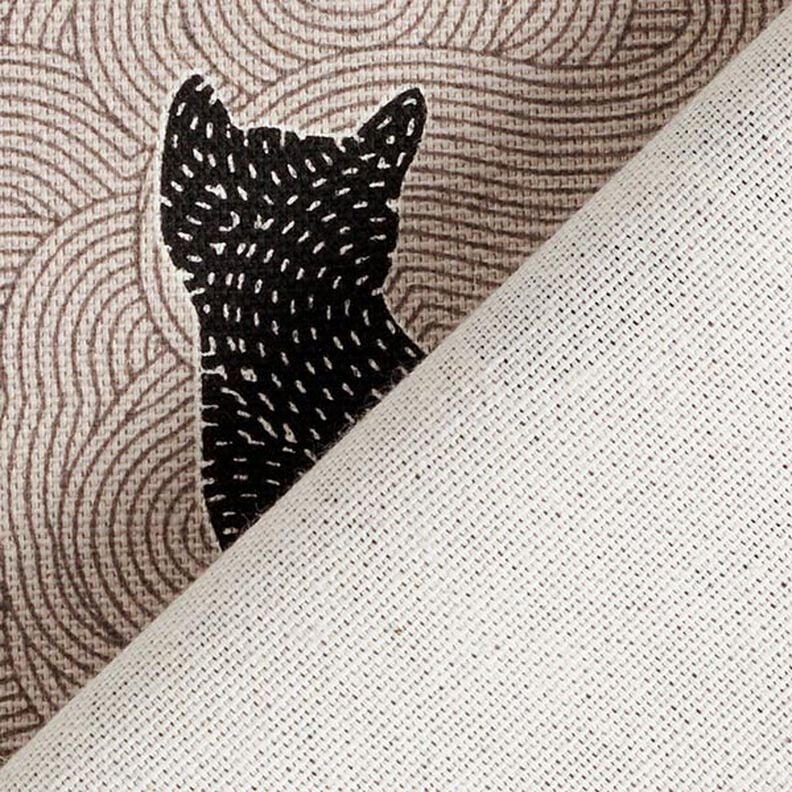 Tissu de décoration Semi-panama Chats – noir, image number 4