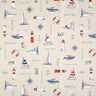 Tissu de décoration Semi-panama "Yacht Club" – nature/rouge,  thumbnail number 1