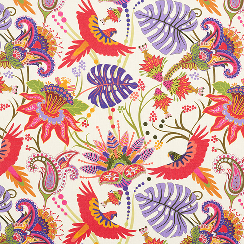 Tissu d’extérieur Canvas Flore et faune – rouge,  image number 1