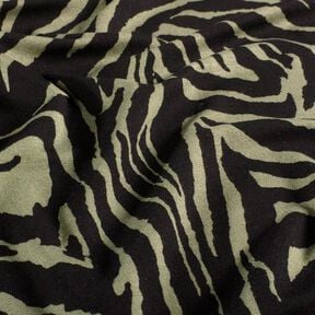 Jersey viscose Imprimé zèbre – kaki clair/noir, 