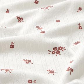 Ajour Jersey coton Fleurs de maison de campagne – ivoire, 
