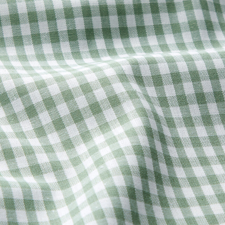 Tissu en coton Vichy à carreaux 0,5 cm – sauge/blanc,  image number 2