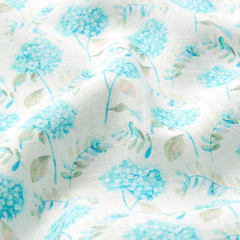 Lin mélangé Hortensias délicats – ivoire/turquoise clair, image number 2