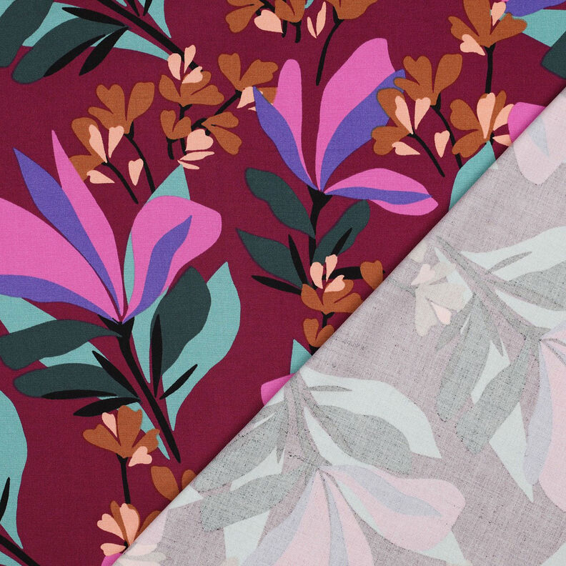 Tissu en viscose stretch Spring Garden | Nerida Hansen – mauve/sapin bleu,  image number 4