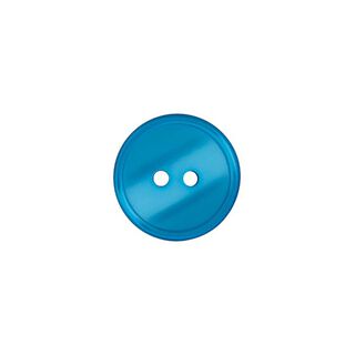 Bouton polyester 2 trous  – bleu aqua, 