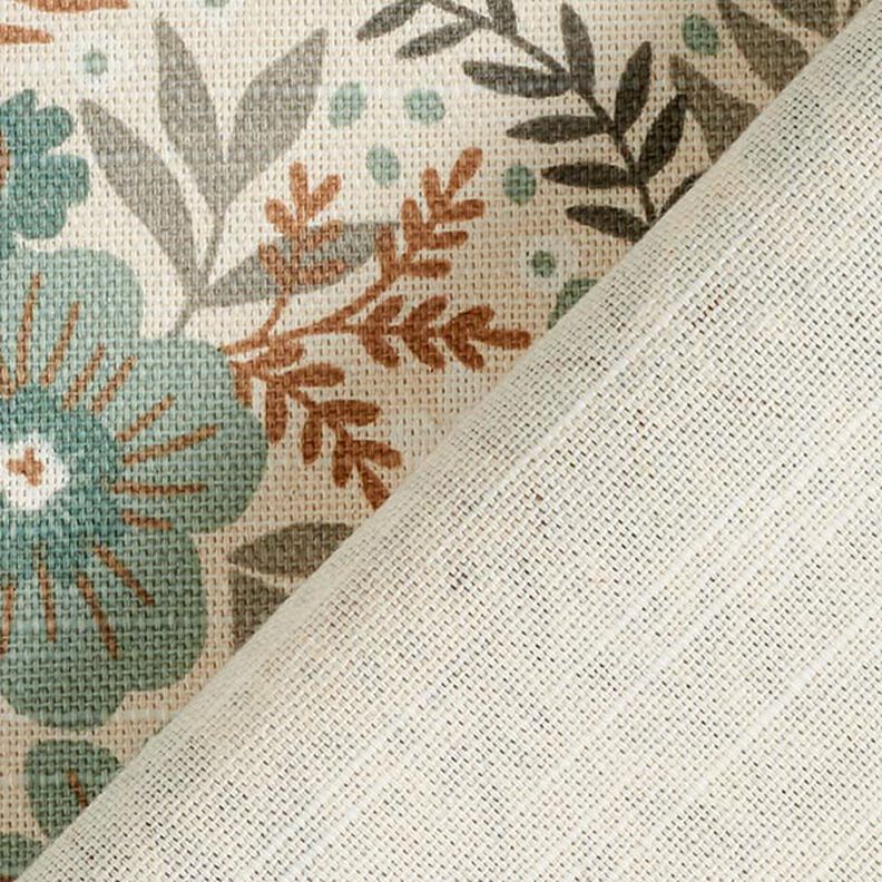 Tissu de décoration Semi-panama splendeur florale – roseau/nature,  image number 4