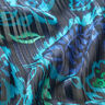 Mousseline de satin à rayures pailletées et fleurs Paisley – turquoise/noir,  thumbnail number 3