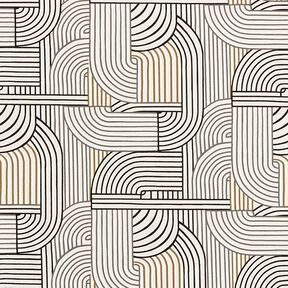 Tissu de décoration Semi-panama Arcs abstraits – noir, 