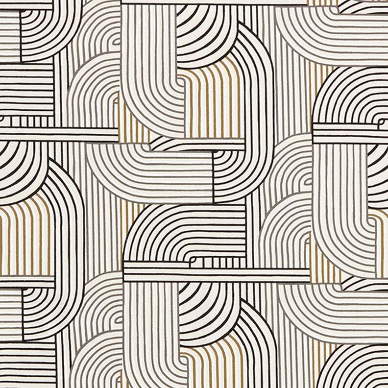 Tissu de décoration Semi-panama Arcs abstraits – noir, image number 1