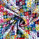 Tissu en polyester Lignes ondulées et carreaux multicolores,  thumbnail number 3