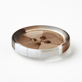 Bouton 4 trous aspect corne [Ø 20 mm] – mocca, 