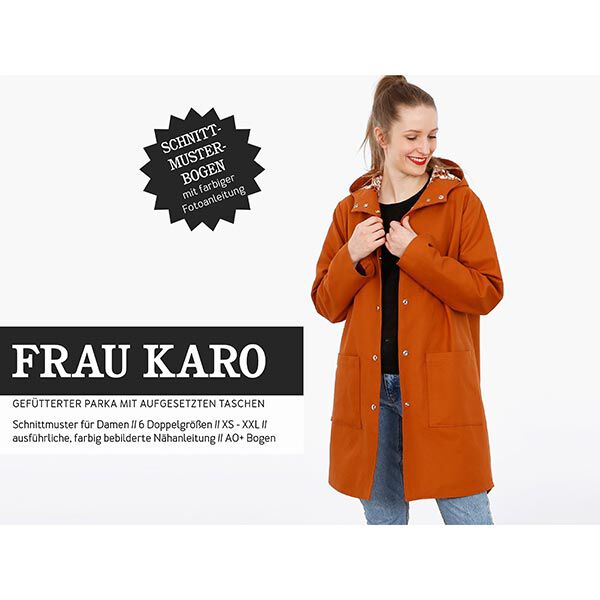 FRAU KARO - Parka à capuche doublée avec poches plaquées, Studio Schnittreif  | XS -  XXL,  image number 1
