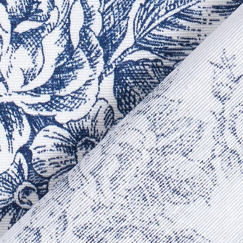 Tissu de décoration Canvas romantisme – blanc/bleu,  image number 4