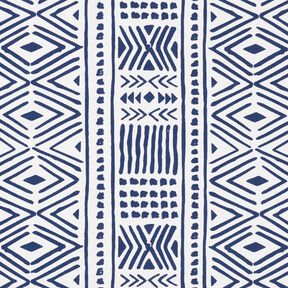 Tissu de décoration Canvas Ethno – bleu marine/blanc, 