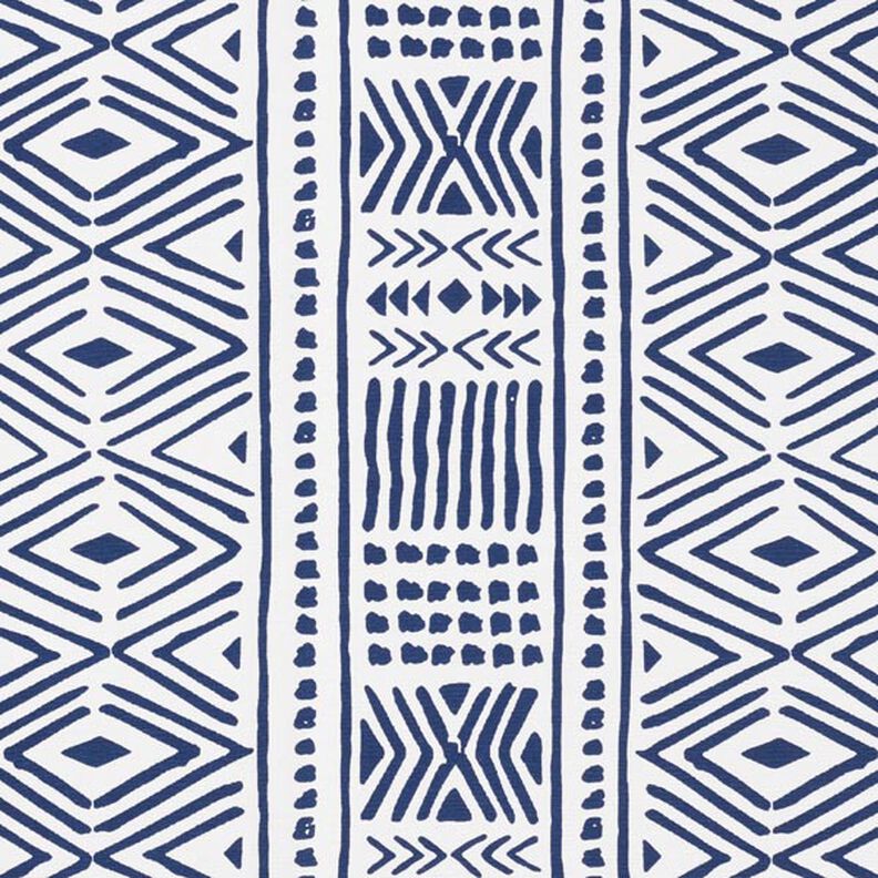 Tissu de décoration Canvas Ethno – bleu marine/blanc,  image number 1