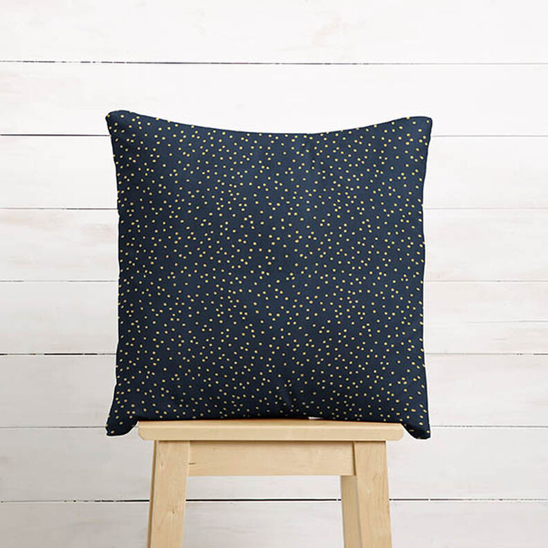 Tissu en coton Popeline Petits points – bleu nuit/or, image number 7