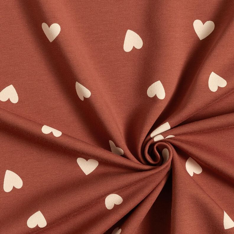 French Terry Sweat d&rsquo;&eacute;t&eacute; C&oelig;urs &eacute;parpill&eacute;s &ndash; rouge fonc&eacute;,  image number 3