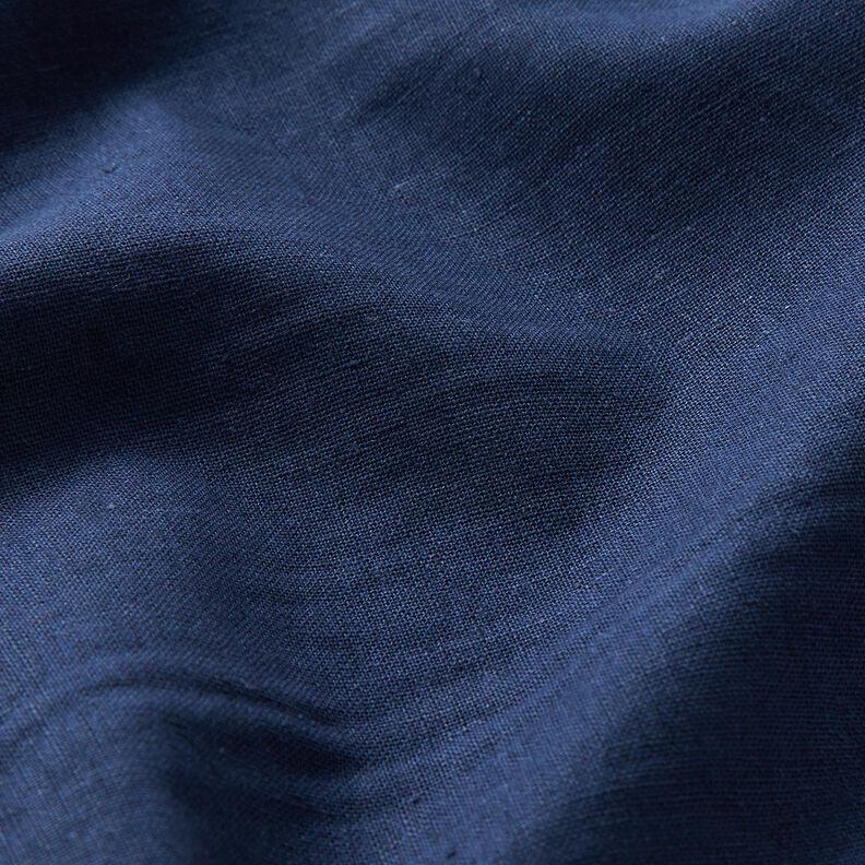 Lin et coton mélangé lavé – bleu nuit,  image number 2