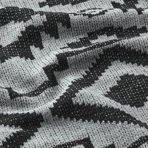 Tissu maille à motif ikat – gris/noir, 