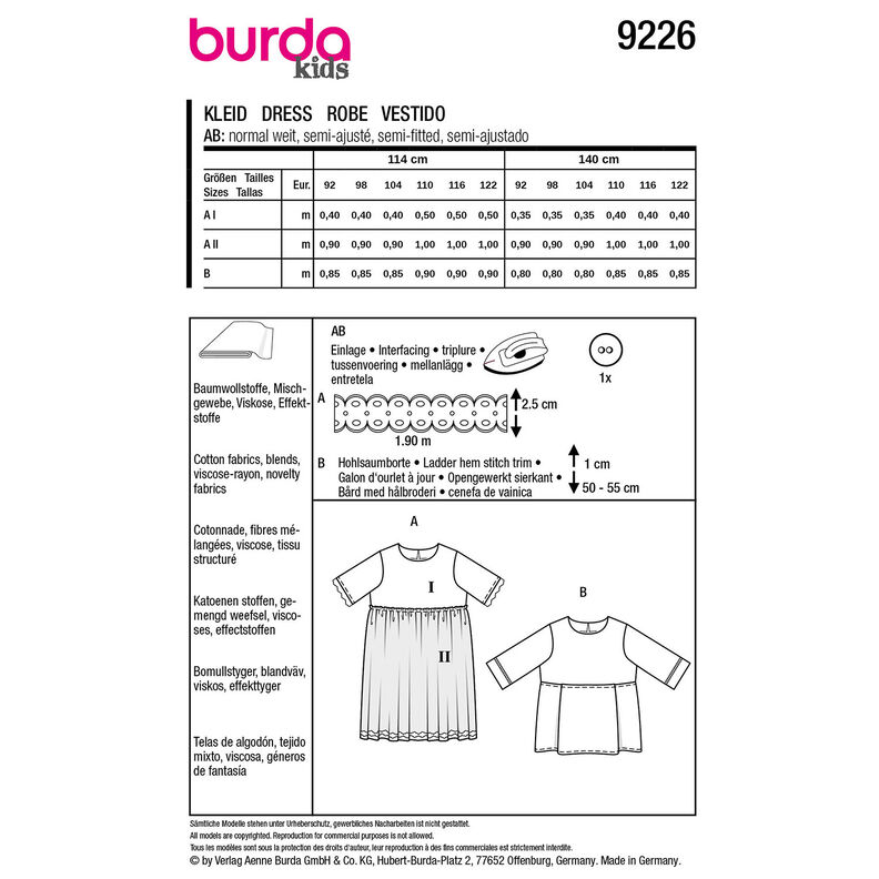 Robe | Burda 9226 | 92-122,  image number 9