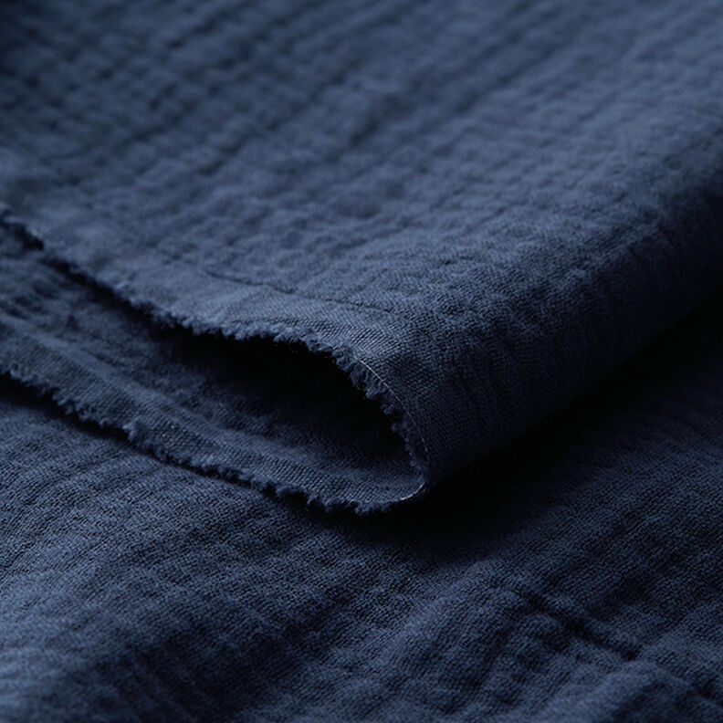 Tissu double gaze de coton – bleu marine,  image number 5