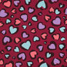 Sweatshirt gratté Cœurs multicolores | Poppy Fabrics – framboise,  thumbnail number 1