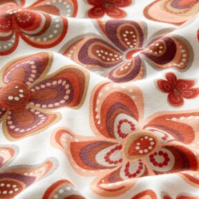 Jersey viscose Flower Power – blanc/bronze, 