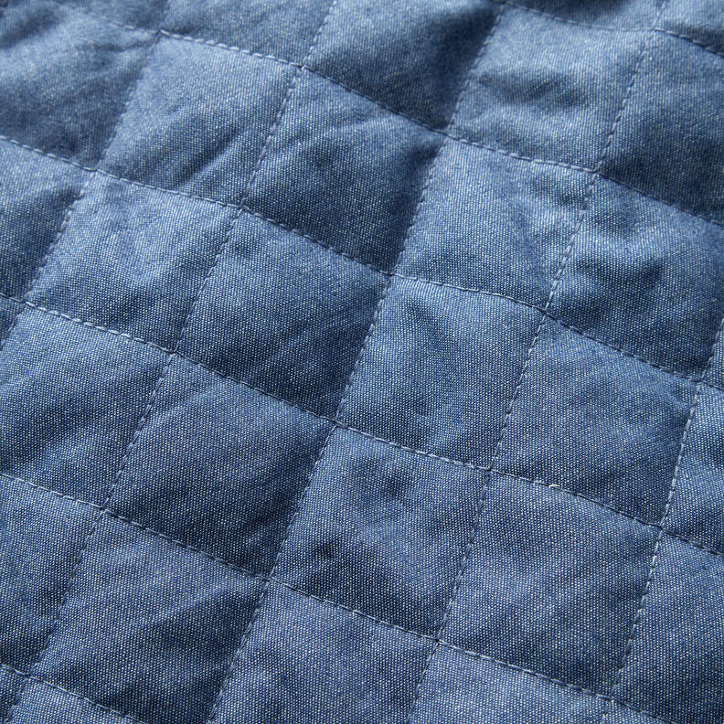 Tissu chambray matelassé uni – bleu jean,  image number 2