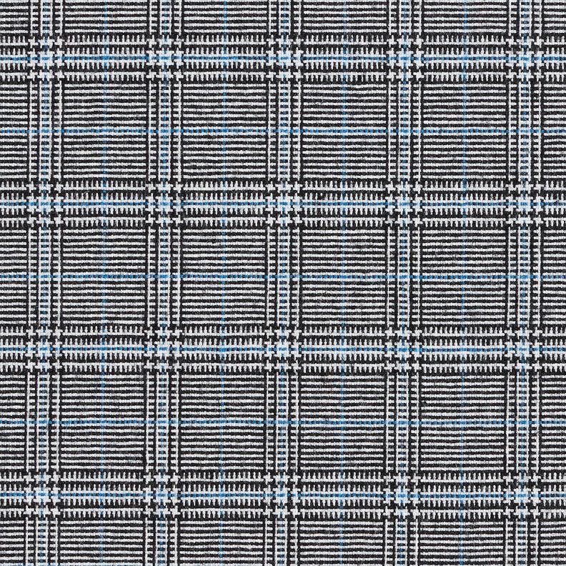 Mélange viscose Prince de Galles abstrait – bleu roi/noir,  image number 1