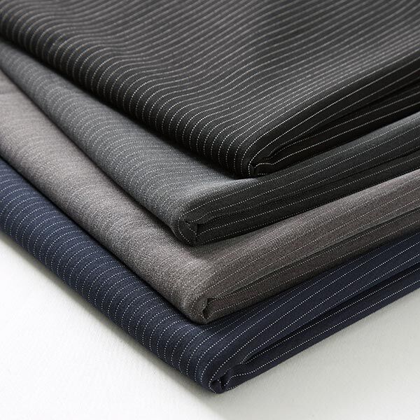 Tissu de costume fil-à-fil Fin 5 mm – noir,  image number 5