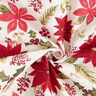 Tissu de décoration Canvas Fleurs d’étoile de Noël – écru/carmin,  thumbnail number 3