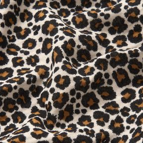 Tissu double gaze de coton Imprimé léopard – taupe clair/noir, 