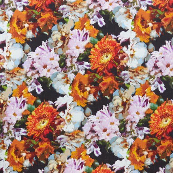 Tissu pour chemisier mélange lin-viscose fleurs somptueuses, image number 1