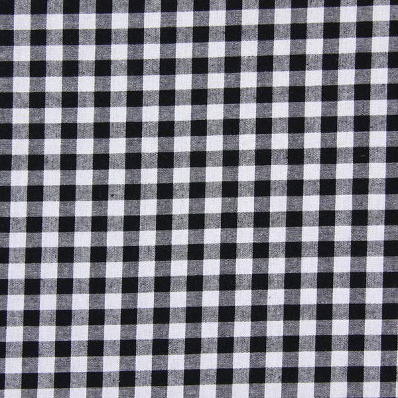 Tissu en coton Vichy à carreaux 1 cm – noir/blanc,  image number 1