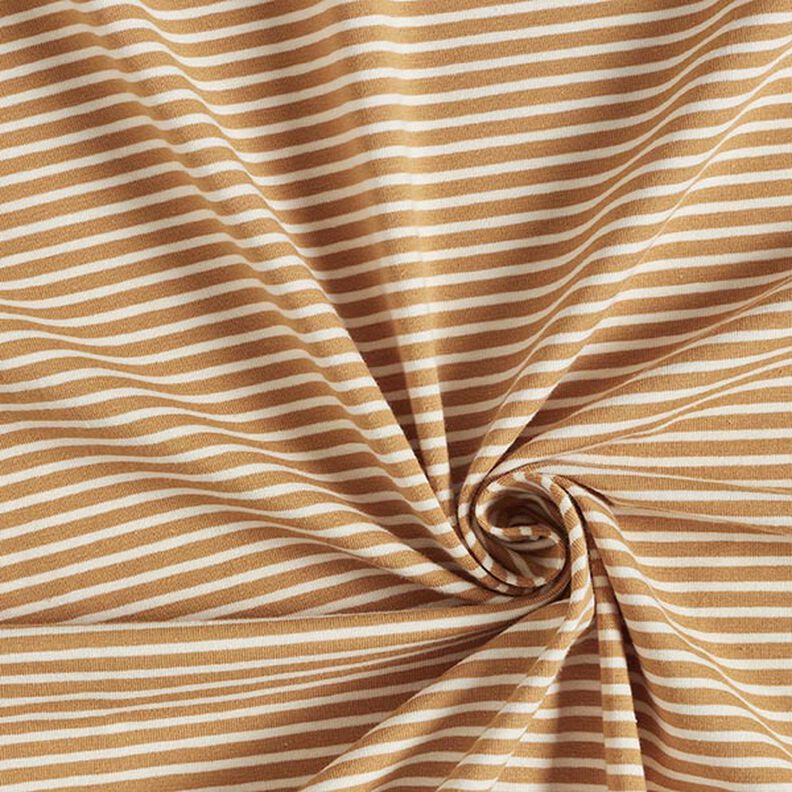 Jersey de coton Fines rayures – crème/cannelle,  image number 3